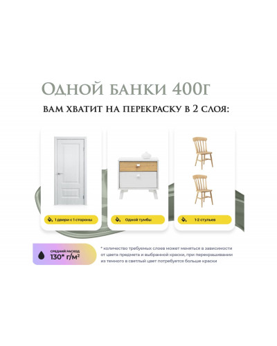 Краска для мебели и декора ATURI Design Меловой бархат mia фисташковый торт, 0.4 кг T1-00010826
